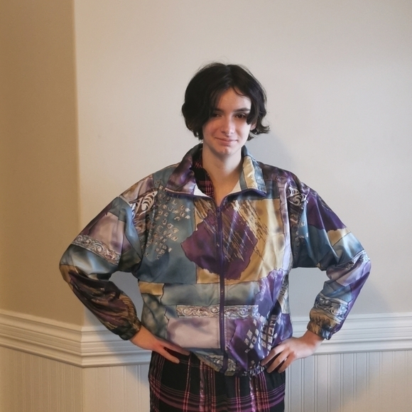 Vintage 1980s Oversized Windbreaker Bomber S - Picture 3 of 8